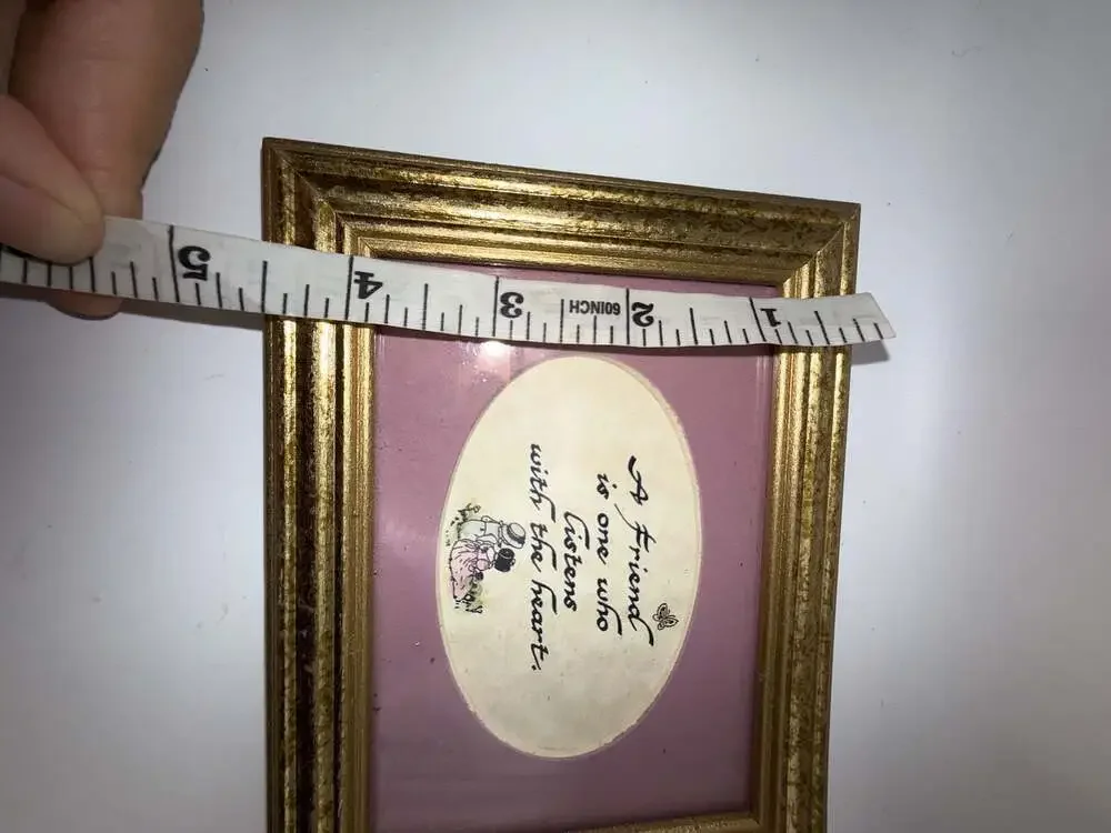 Vintage A Friend Is One Who Listens With The Heart Calligraphy Framed Wall Art